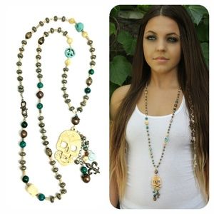 Kinley Skull Bohemian Wrap Necklace